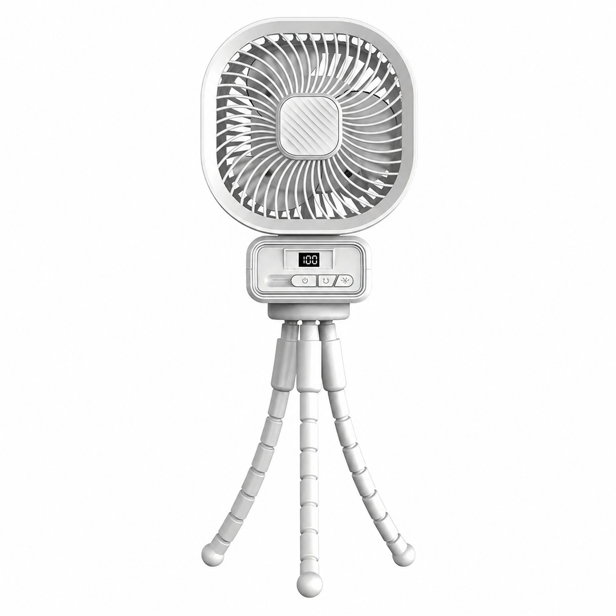 Ventoinha Portátil de Carrinho de Bebé, Mini Ventoinha Exterior USB com 3 Velocidades, Ventoinha de Tripé Flexível em Formato de Polvo, Clip de Mão para Carrinho de Bebé ou Berço