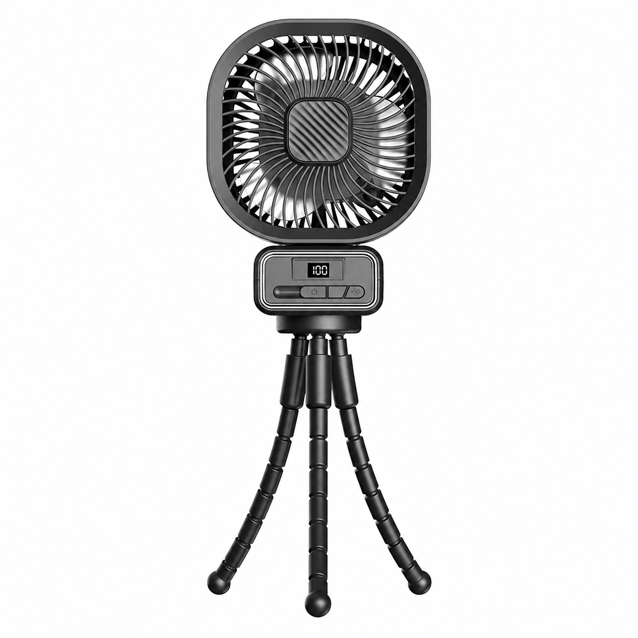 Ventoinha Portátil de Carrinho de Bebé, Mini Ventoinha Exterior USB com 3 Velocidades, Ventoinha de Tripé Flexível em Formato de Polvo, Clip de Mão para Carrinho de Bebé ou Berço