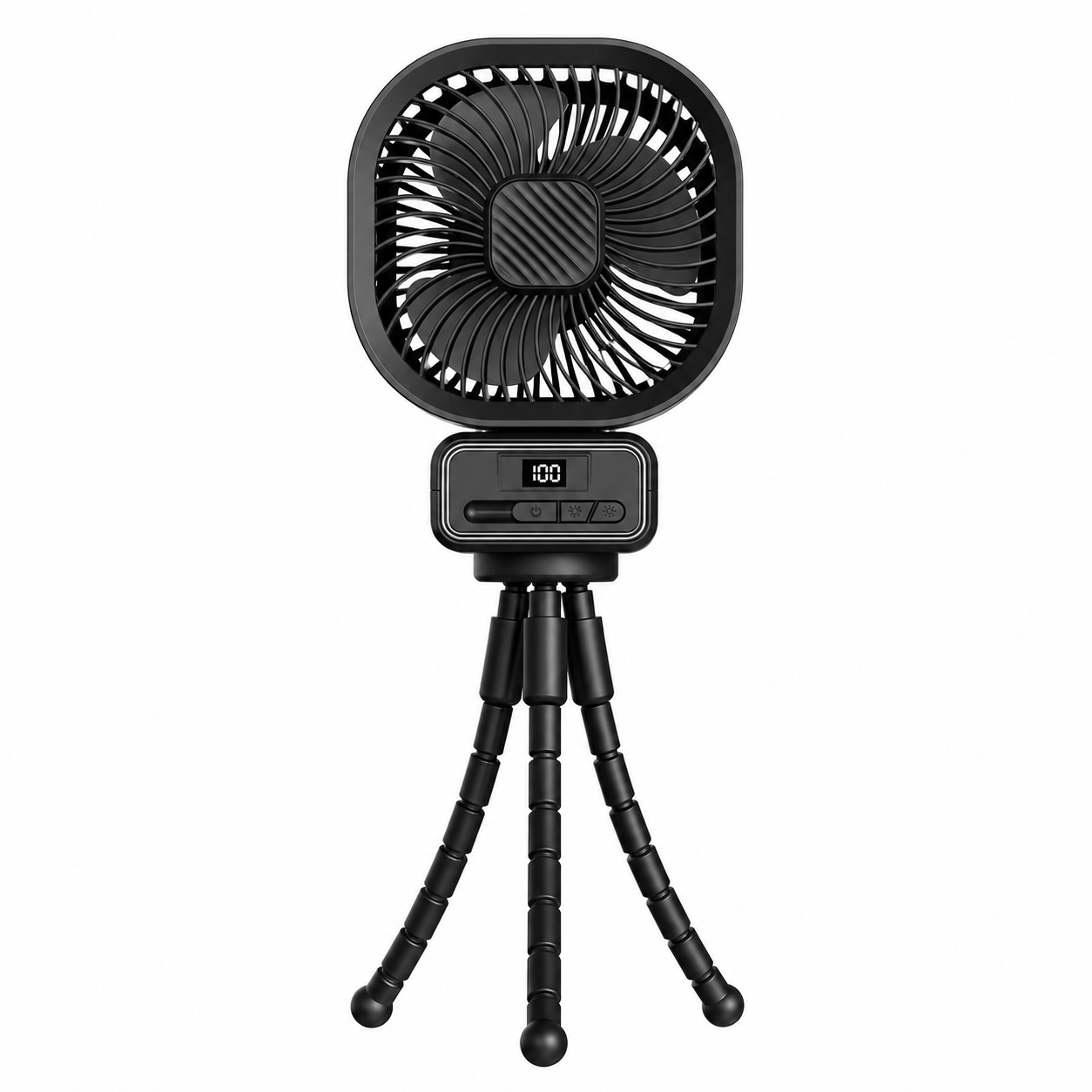 Ventoinha Portátil de Carrinho de Bebé, Mini Ventoinha Exterior USB com 3 Velocidades, Ventoinha de Tripé Flexível em Formato de Polvo, Clip de Mão para Carrinho de Bebé ou Berço