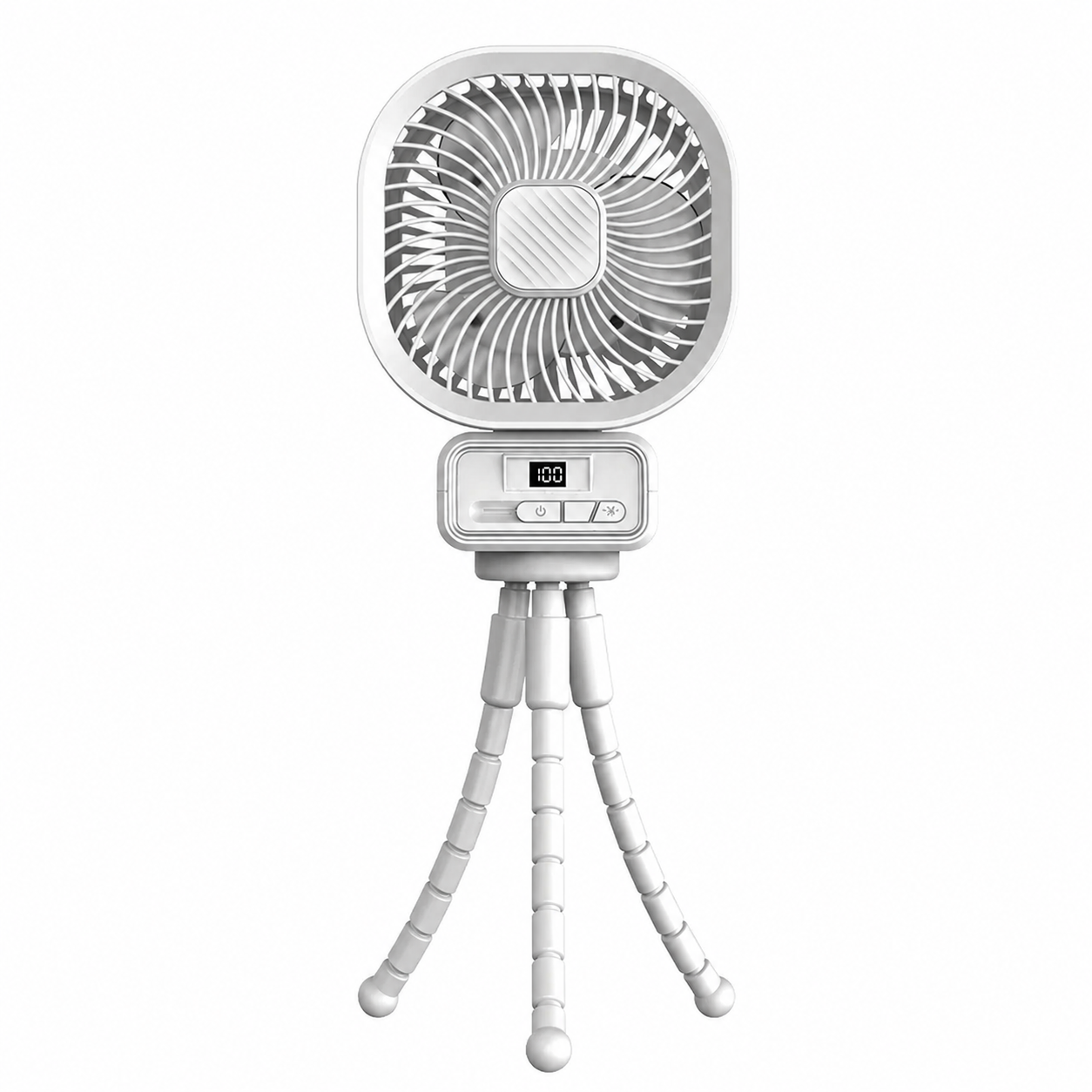 Ventoinha Portátil de Carrinho de Bebé, Mini Ventoinha Exterior USB com 3 Velocidades, Ventoinha de Tripé Flexível em Formato de Polvo, Clip de Mão para Carrinho de Bebé ou Berço