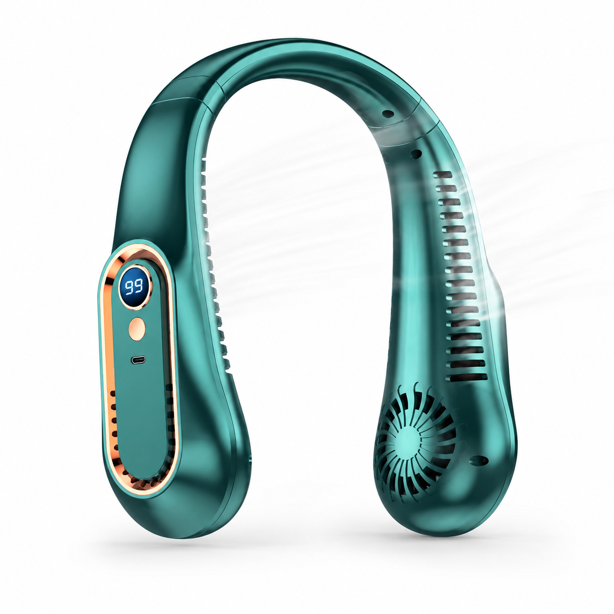 Ventilador Elétrico de Pescoço Suspenso de 8000mAh, Portátil, Sem Lâminas, Mini, Recarregável, Silencioso, Display Digital LED, Refrigerador de Ar Para Exterior