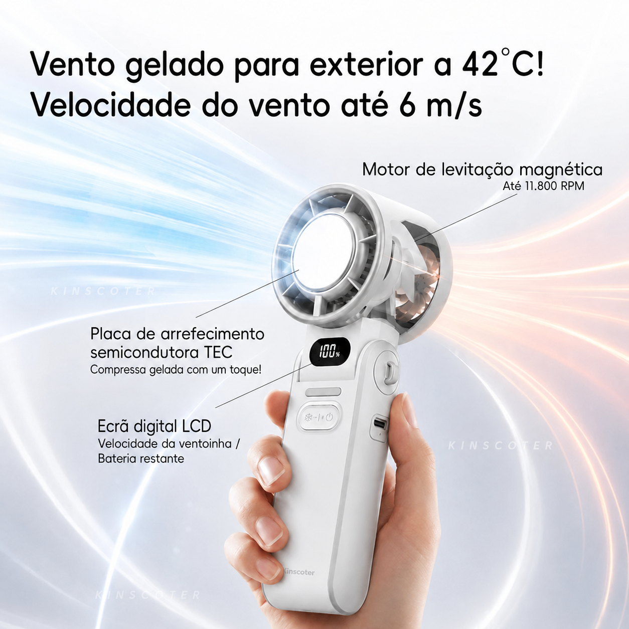 Ventoinha Portátil Ice Cool 100 Velocidades